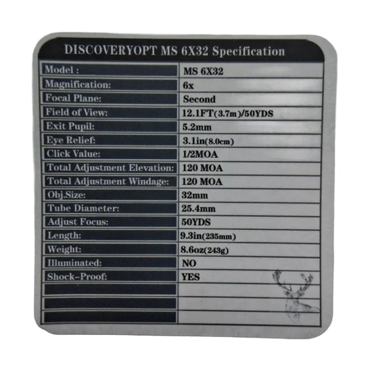 Mira Telescópica Discovery MS 6x32 SFP