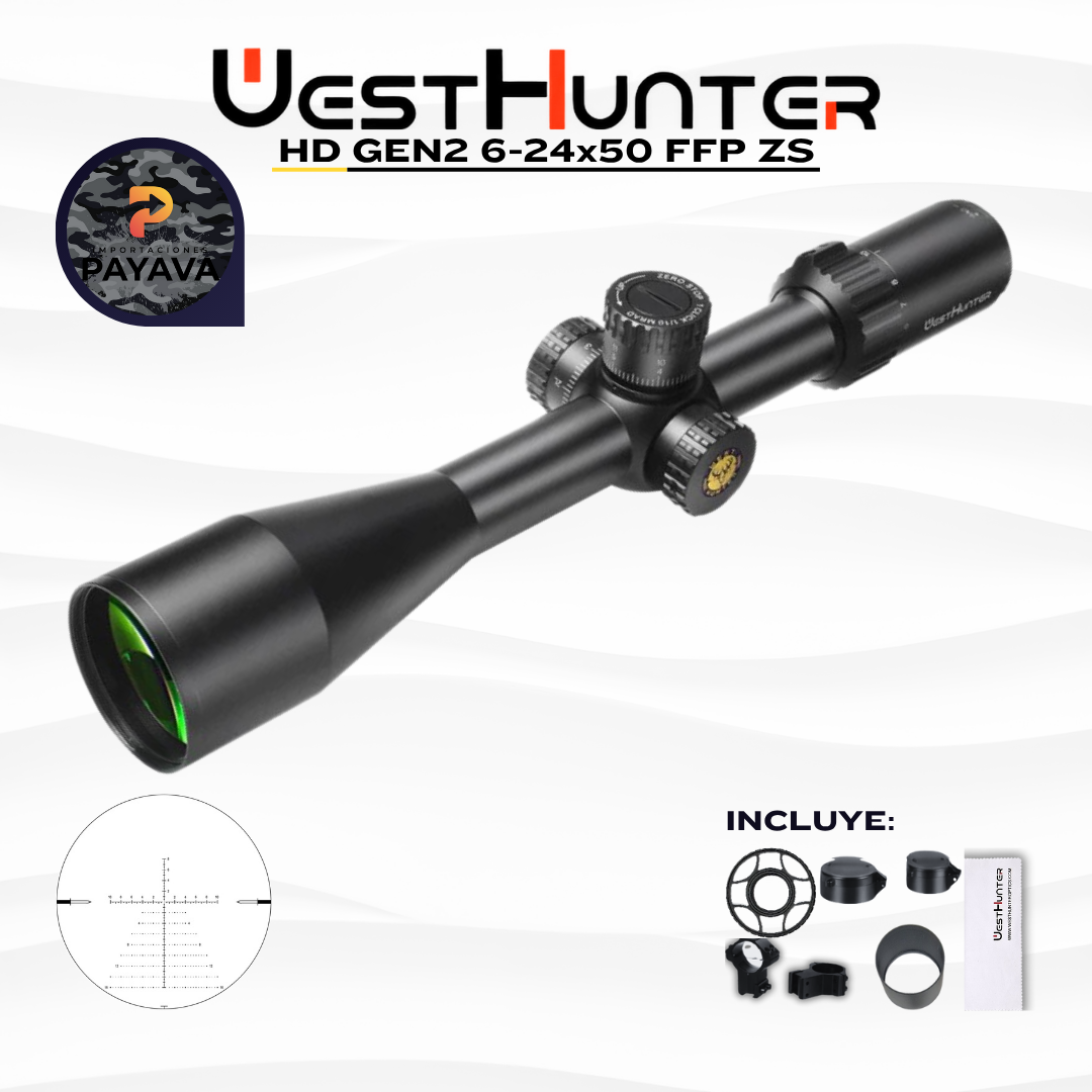 Mira Telescópica WestHunter HD GEN2 6-24x50 FFP ZS