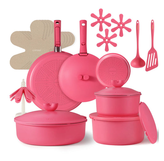 Bateria De Cocina Carote Detachable Pro Antiadherente 24 Pcs