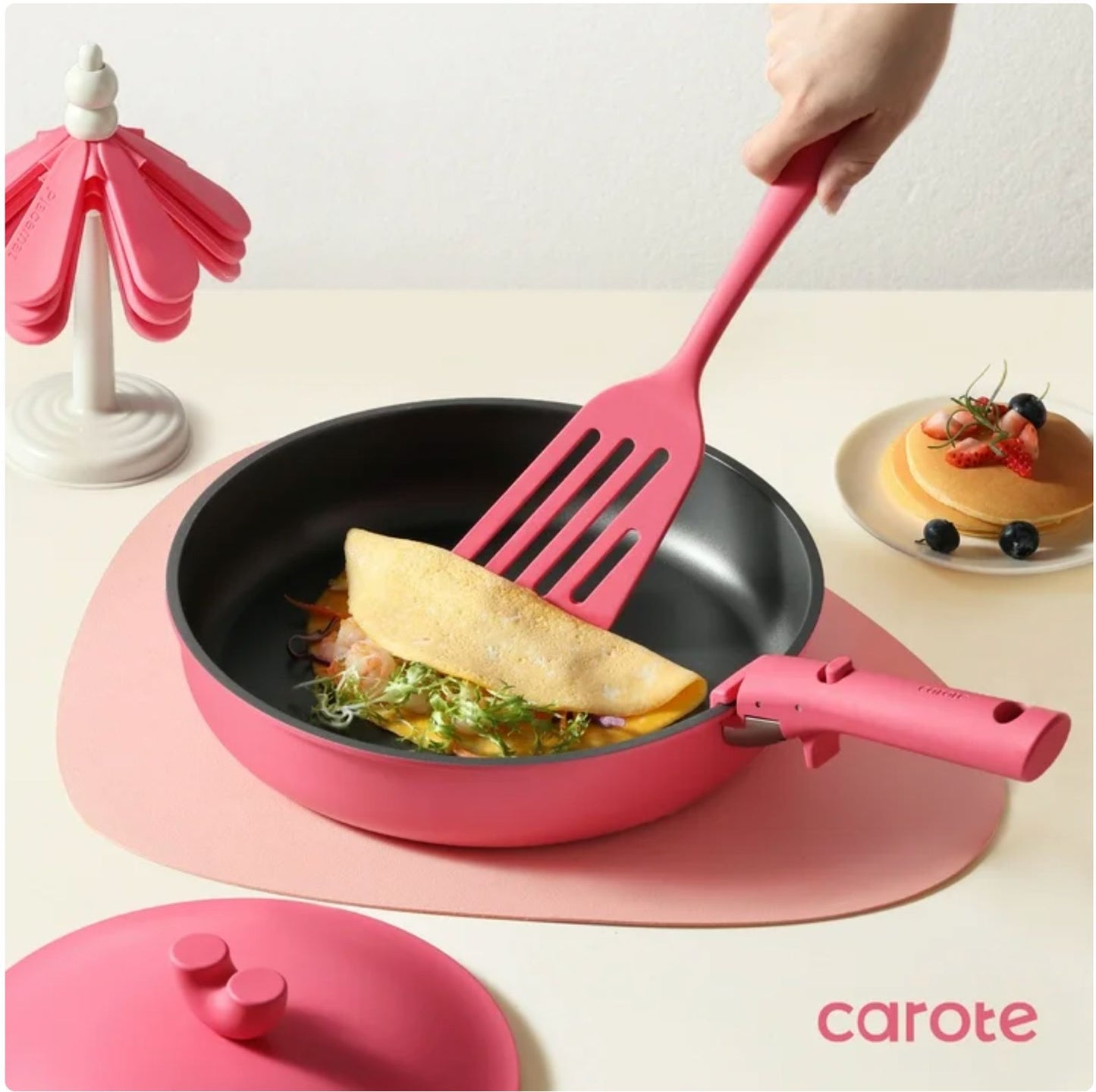 Bateria De Cocina Carote Detachable Pro Antiadherente 24 Pcs
