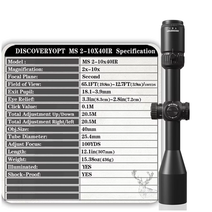 Mira Telescopica Discovery MS 2-10x40 IR SFP
