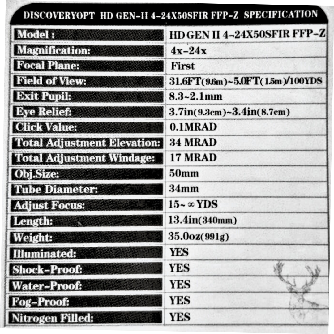 Mira Telescópica Discovery HD 4-24x50