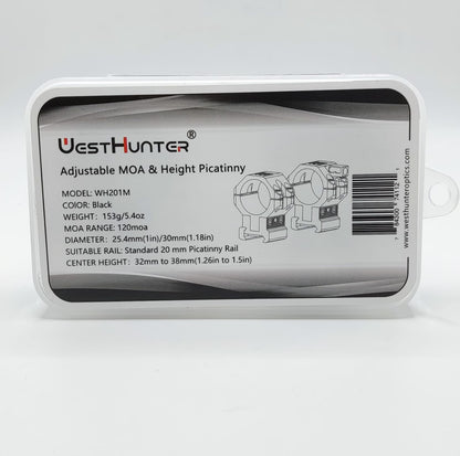 Anillas Westhunter Mira Telescópica, Ajustables De Altura MOA